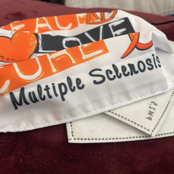 New Peace,❤️, cure Mult Sclerosis face mask - Picture 3 of 4